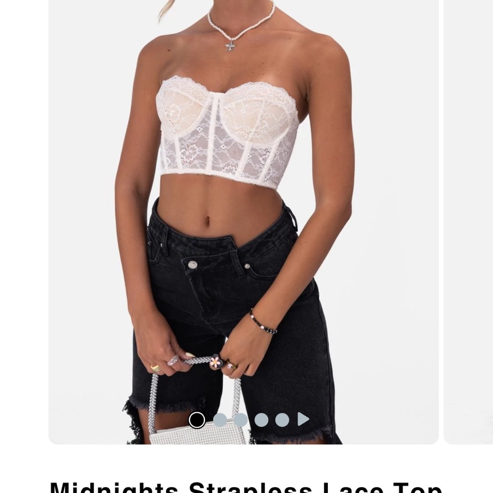 Midnight strapless lace top from Adika!